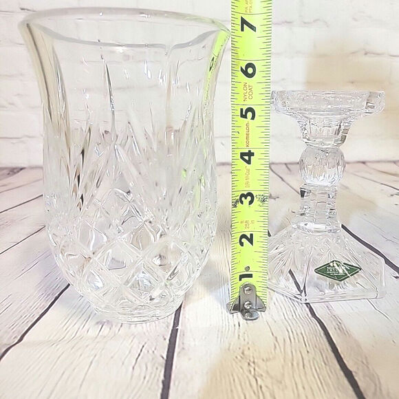 Shannon Crystal Designs of Ireland Taper Pillar Candle Holder Pineapple Design - Picture 6 of 6